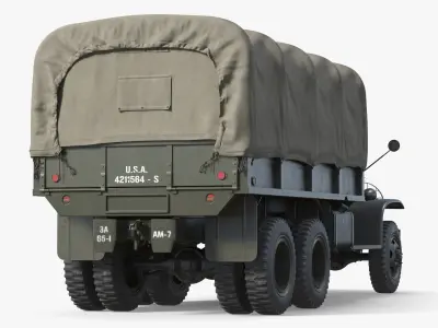  GMC CCKW-353 Military Cargo Truck with Canvas Cover Green Vintage 