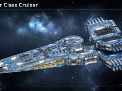 Spaceship Cruiser Arbiter Low-poly 3D model