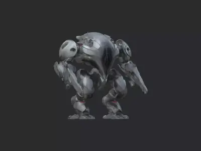 Armored Sci-Fi Combat Exosuit 3D model