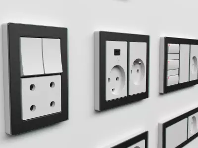LK FUGA PURE Sockets and Switches 3D model