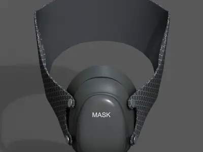 Gas mask protection futuristic technology  Low-poly 3D model