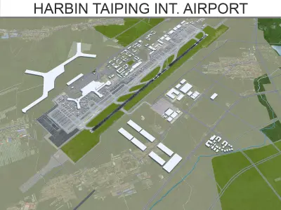 Harbin Taiping International Airport Low-poly 3D model