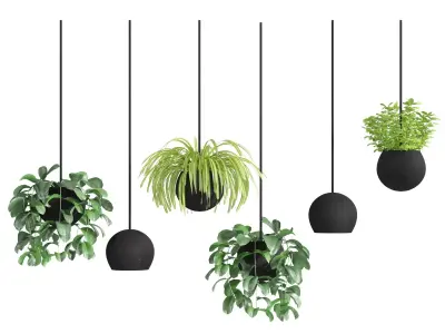 Hanging metal plant pot 3D model