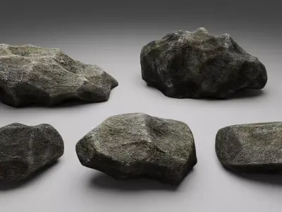 Small Rocks Pack Low-poly 3D model