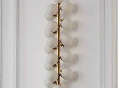 Arya 17-Light Satin Gold Sconce CWI Lighting 3D model