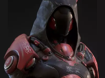 Mech sci fi 3d character  Low-poly 3D model