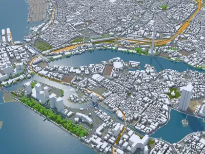 Colombo Sri Lanka 20km AI Low-poly 3D model