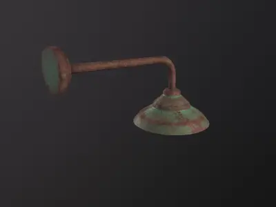 Old Rusted Outdoor Wall Lamp 3D Model Low-poly 3D model