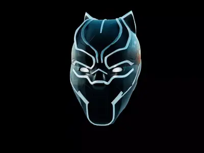 black panther helmet 3D model