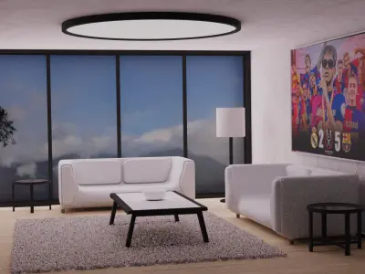 Livingroom and watching football 3D model