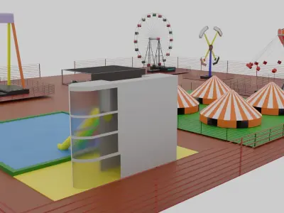 Amusement Park Low-poly 3D model