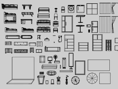 Home Furniture Packs Low-poly 3D model