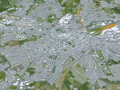 Osnabruck City Germany Low-poly 3D model