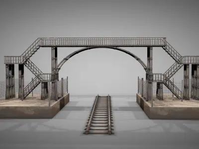 Abandoned Railway Overpass v3 3D model