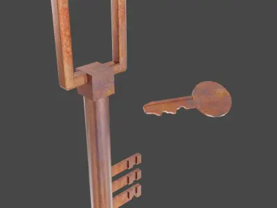 Old Key - Rusty Iron Material MEGA PACK Low-poly 3D model