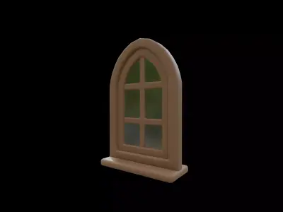 PBR low poly cartoon style window model Series 02 Low-poly 3D model