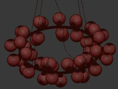 Milk Bubble Round Chandelier 3D model