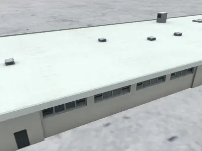 LIMC Hangars2 Low-poly 3D model