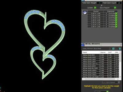 light weight yellow gold  diamond pendent -DOC-P8078 3D print model