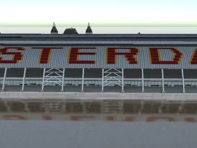 Amsterdam Cetraal station low-poly 3d model 3D model