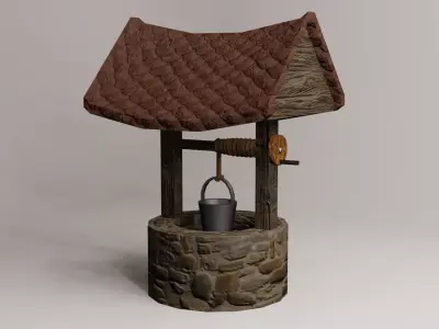 Medieval Well Low-poly 3D model