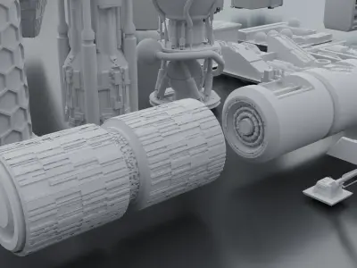 sci-fi 3d models kitbash pack low poly Low-poly 3D model