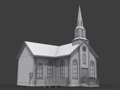 Church Low-poly 3D model