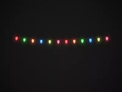 Low Poly Christmas Lights   Low-poly 3D model