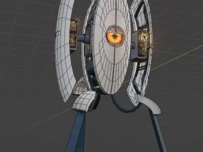 TURRET SCENE  Low-poly 3D model