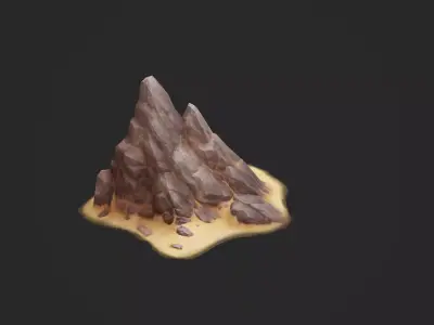 Desert Rocks Sandstone Landscape Pack Low-poly 3D model