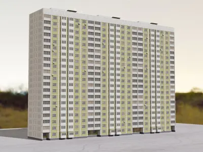 Plattenbau Panel appartment building 3D model