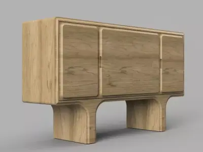 KWH Cove Arc Credenza 4 doors 3D model