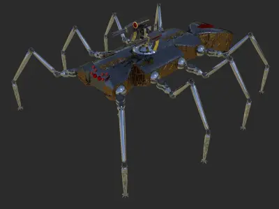 Robot Spider Low-poly 3D model