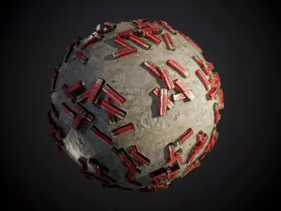 Concrete Damaged Floor Shotgun Shells Seamless PBR Texture Texture