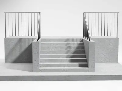 Stair railing 02 3D model