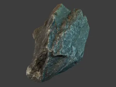 Boulder rock Low-poly 3D model