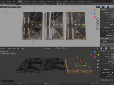 sci-fi panel wall pieces and comp The Creator Kitbash 3D print model