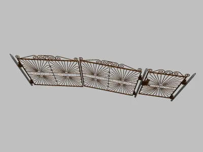 Wicket wrought iron gate Free 3D model