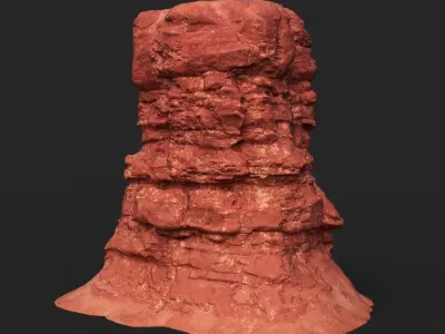 Low poly Sandstone Canyon Cliff 210903 Low-poly 3D model