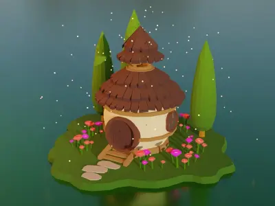 Fairy House 004 Low-poly 3D model
