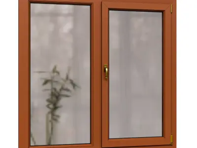 Modern Wooden Frame Window 3D Model 3D model