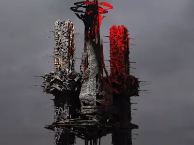 Dark Seid terraformed Towers 3D model