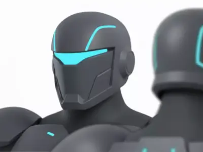 Futuristic Sci-Fi Armored Suit Rigged 3D model Low-poly 3D model