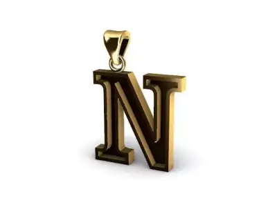 letter N pendant 3D print model