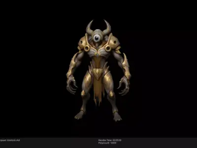 Low Poly Stylized Cyclopean Warlord Low-poly 3D model