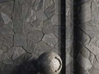 H72 Slate Stone - PBR - 4K - Seamless Low-poly 3D model