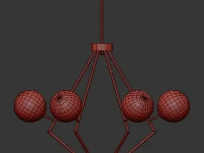 CAMPILO campiglio light chandelier in chrome with clear glass... 3D model