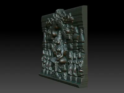 Indian Temple Wall basrelief 22 240619 3D print model