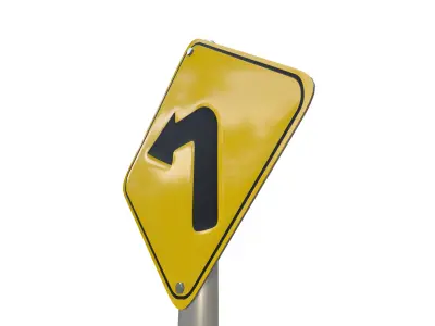 Sharp Turn Traffic Sign 3D model