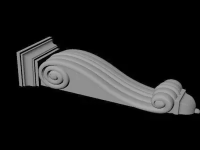 pilaster golden bracket 3D model